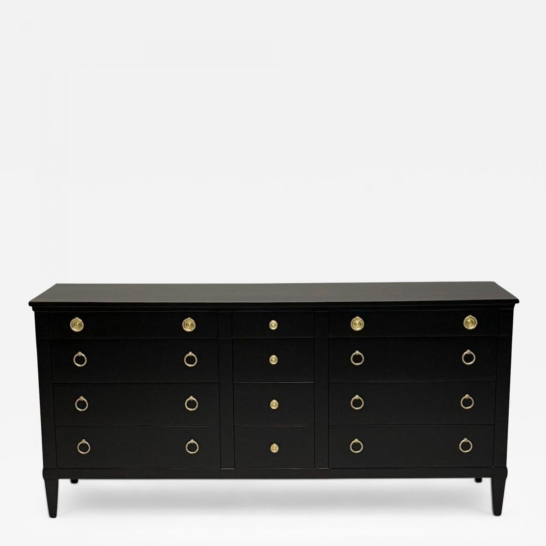 Charak, Hollywood Regency Style, Dresser, Black Painted Wood, Brass, USA, 1962 - 2