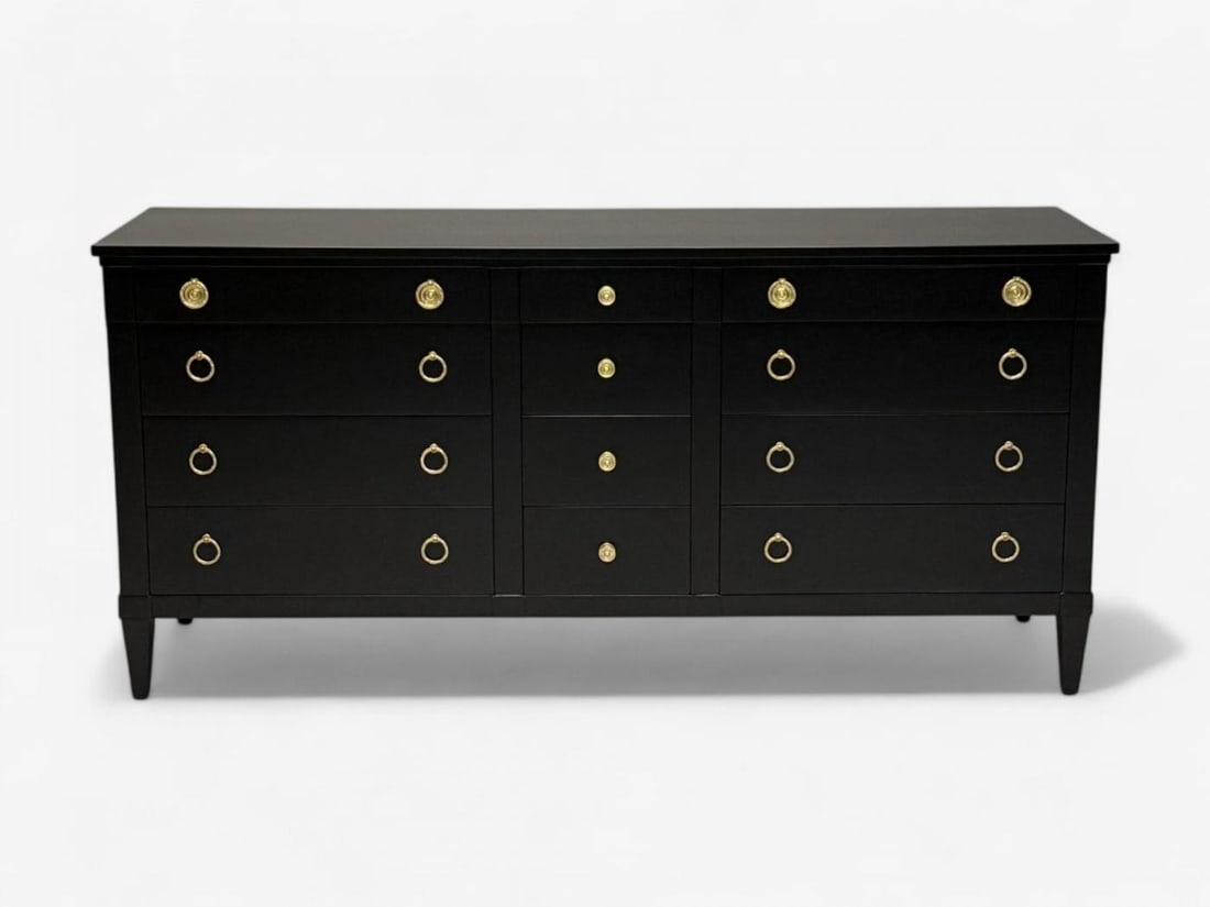 Charak, Hollywood Regency Style, Dresser, Black Painted Wood, Brass, USA, 1962 - 3
