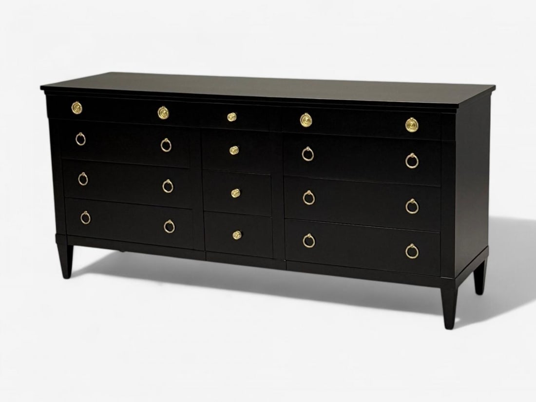 Charak, Hollywood Regency Style, Dresser, Black Painted Wood, Brass, USA, 1962 - 4