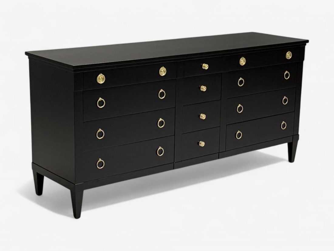 Charak, Hollywood Regency Style, Dresser, Black Painted Wood, Brass, USA, 1962 - 6
