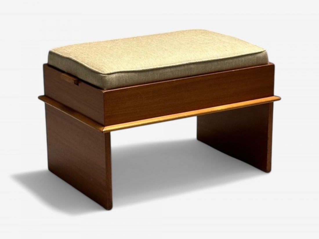 Paul Frankl, John Stuart, Mahogany, Maple, Rare Station Wagon Ottoman, 1950s - 3