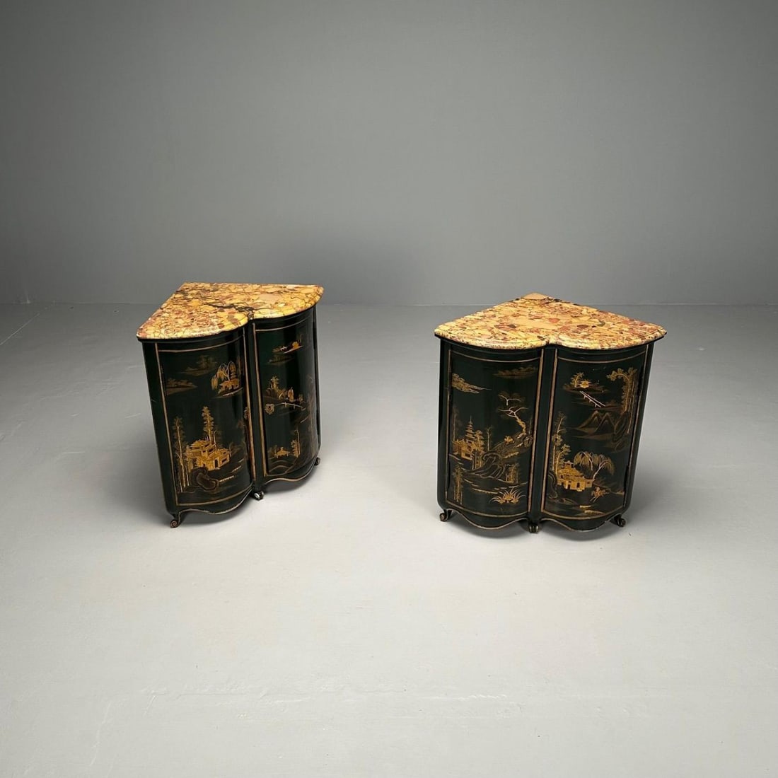 Pair Louis XV Style Japanned Corner Cabinets / Encoignures, Christies Provenance - 10
