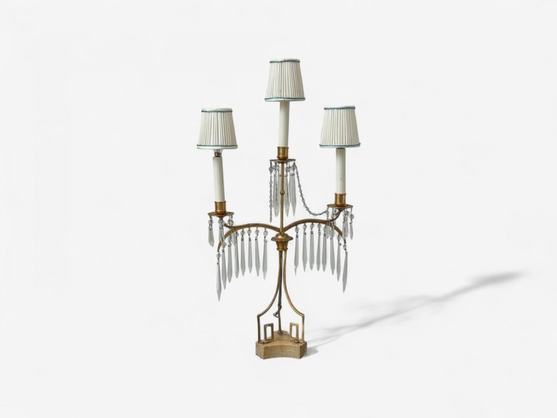 Russian Neoclassical, Dore Bronze, Crystal, Marble, Table Lamps, Russia, 19th c. - 4