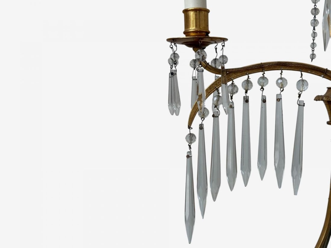 Russian Neoclassical, Dore Bronze, Crystal, Marble, Table Lamps, Russia, 19th c. - 5