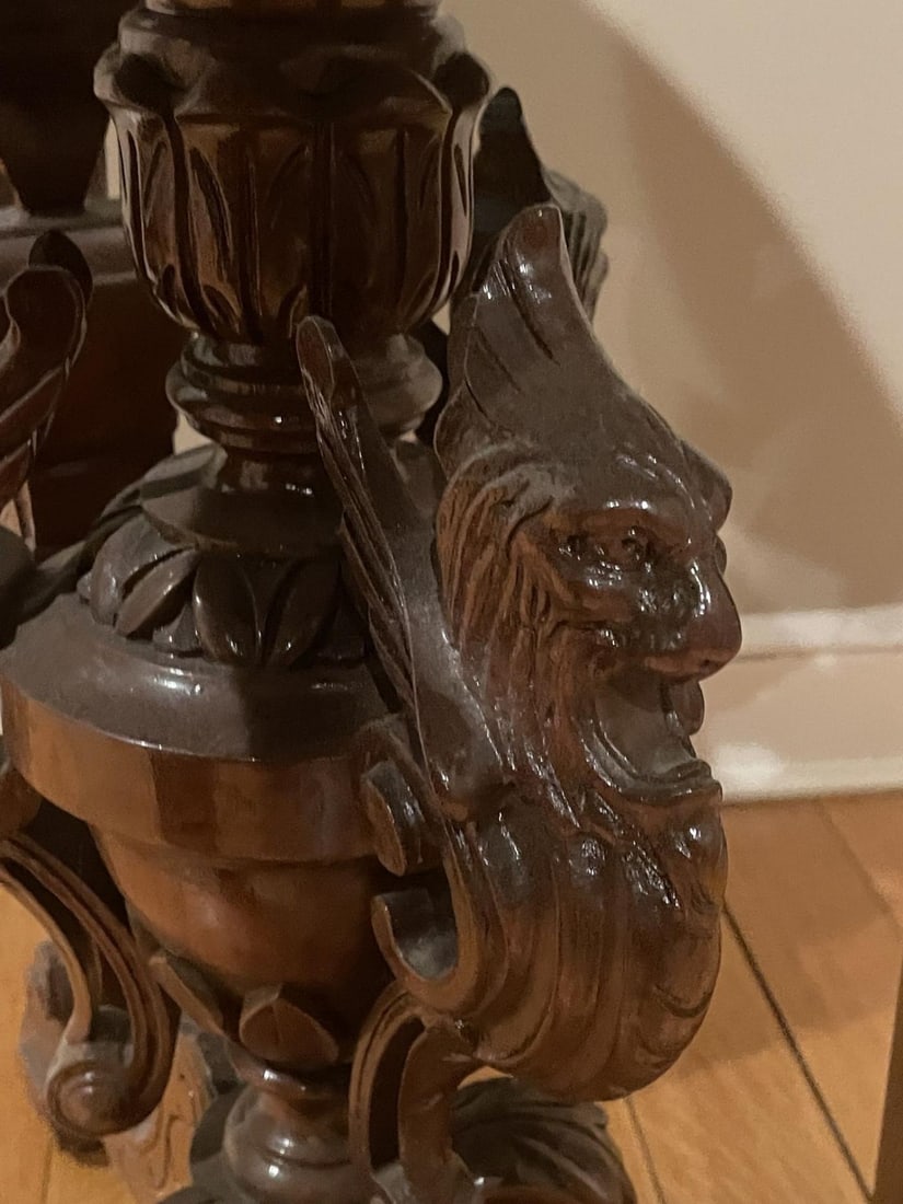 Pair R. J. Horner End Tables, Side or Pedestal Tables, Carved, Inlaid, Rare - 13