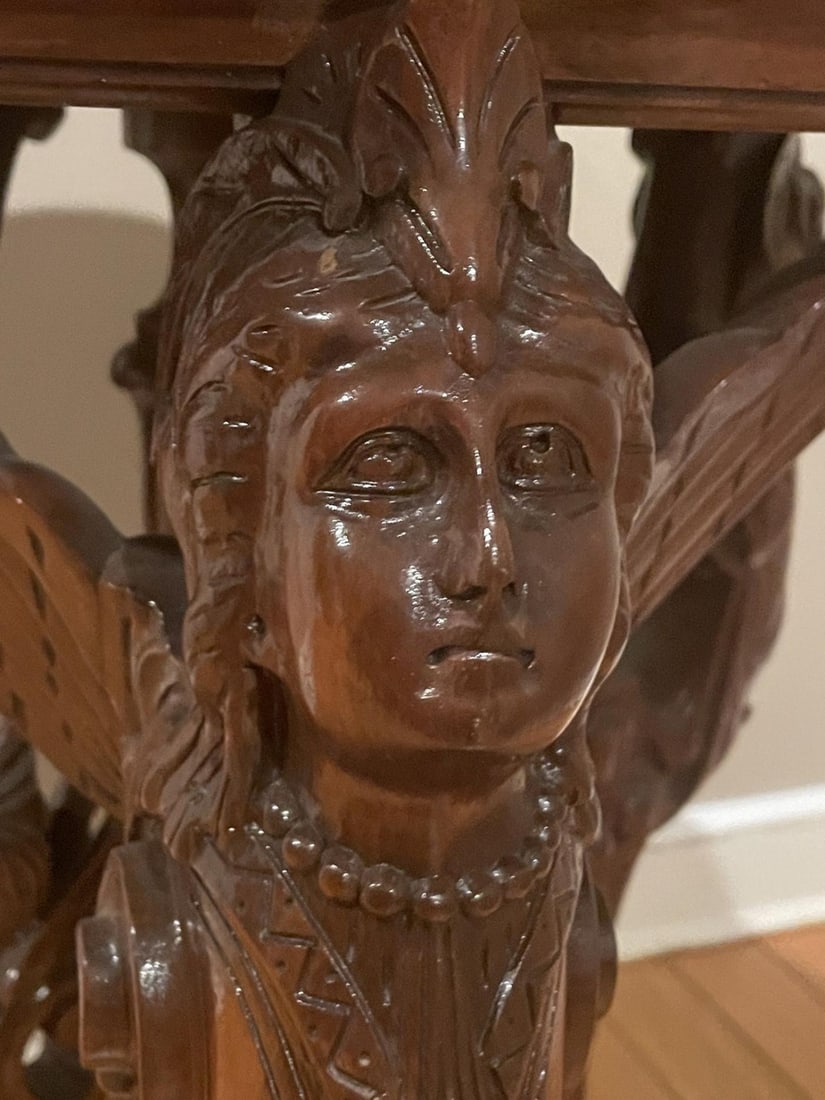 Pair R. J. Horner End Tables, Side or Pedestal Tables, Carved, Inlaid, Rare - 7