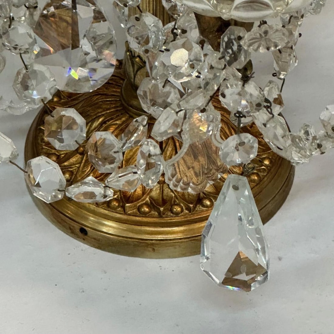 Louis XVI Style, Candelabras, Gilt Bronze, Crystal, France, 1930s - 13