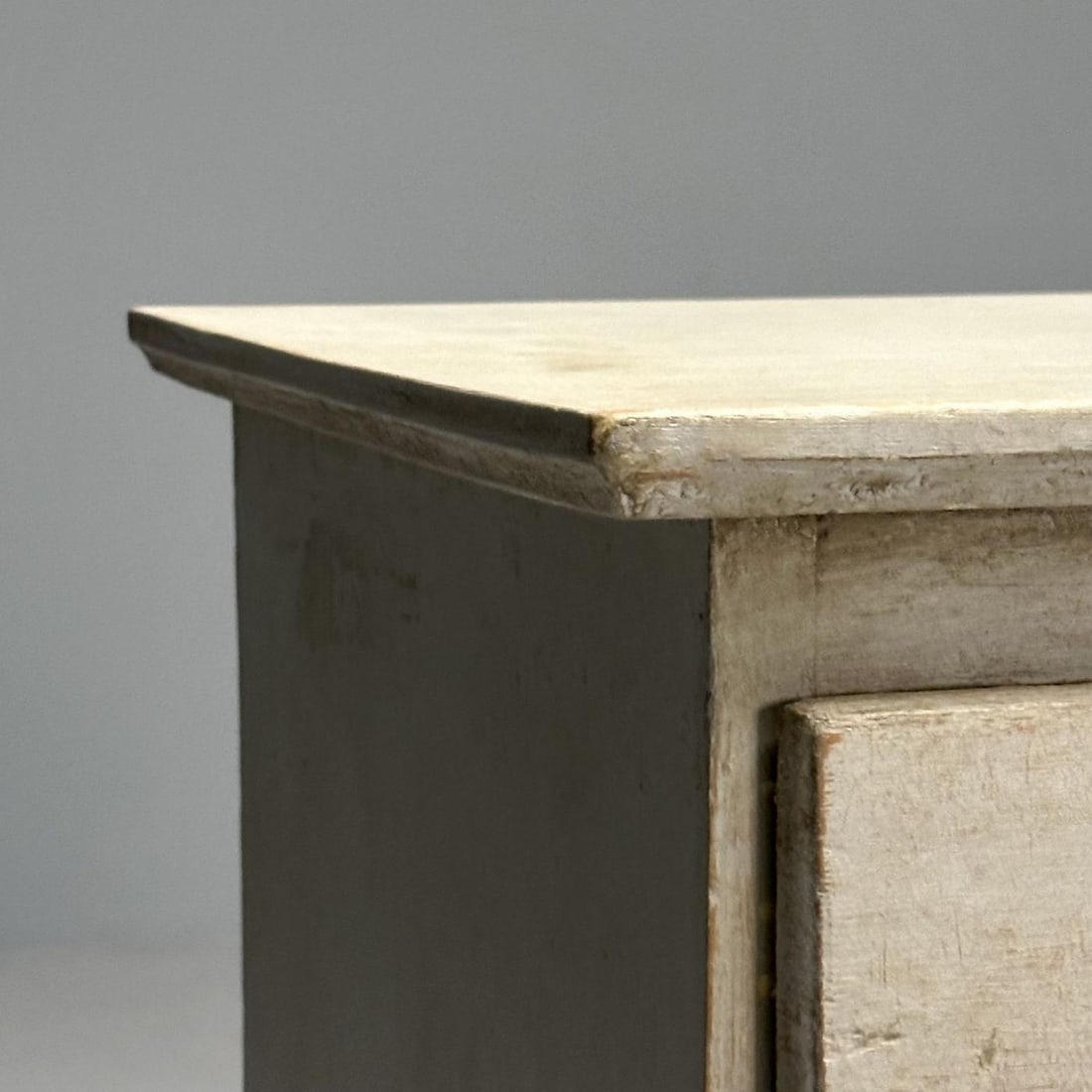 Gustavian, Swedish Commode, Grey Paint Distressed, Brass, Sweden, 1940s - 6