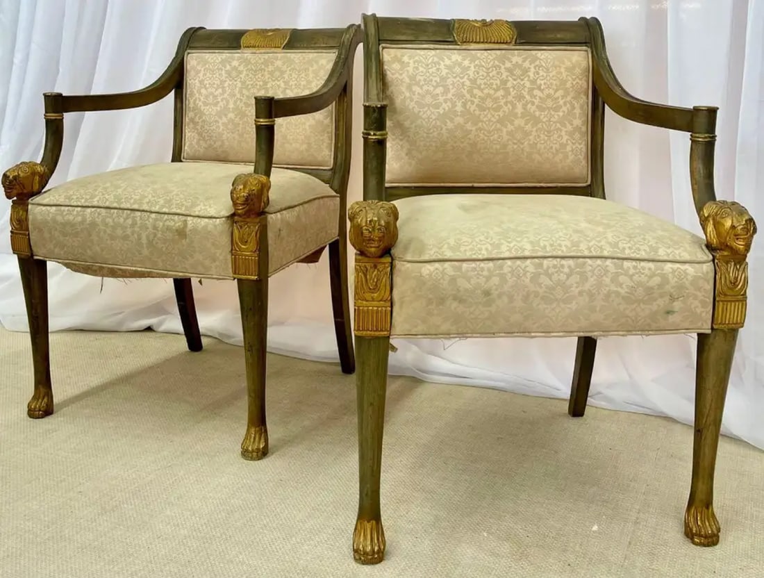 19th Century Swedish Neoclassical Arm Chairs, a Pair, Fauteuils, Europe, 19th C. - 3