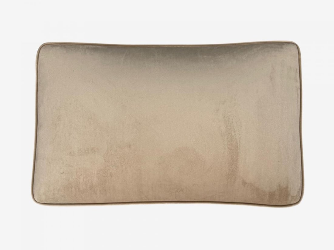 Guglielmo Pecorini, Stained Wood, Beige Velvet, Ottoman, Italy, 1950s - 8