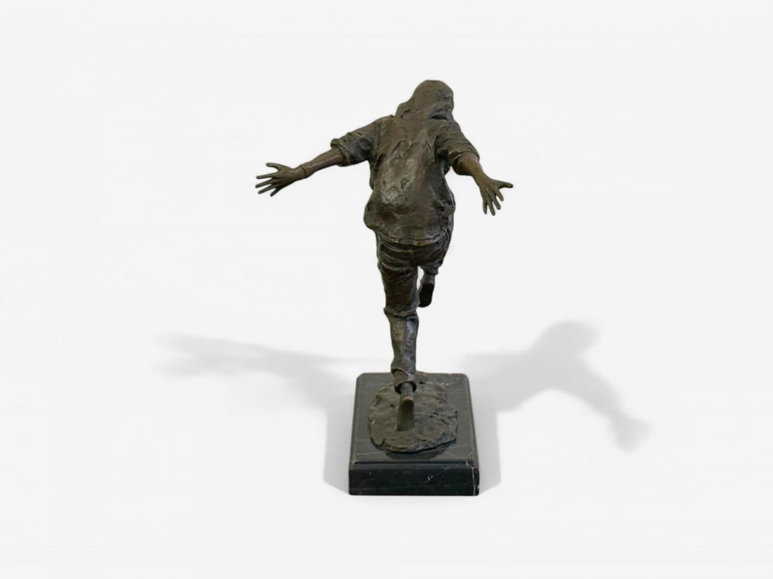 Mid-Century Modern, Bronze, Table-Top Sculpture, Break-dancer Statue, USA, 1980s - 11