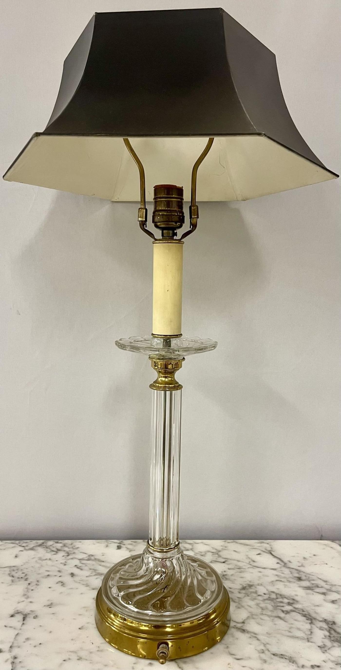 Mid Century Modern Pair of Baccarat Style Table Lamps, Crystal, 1960s - 7