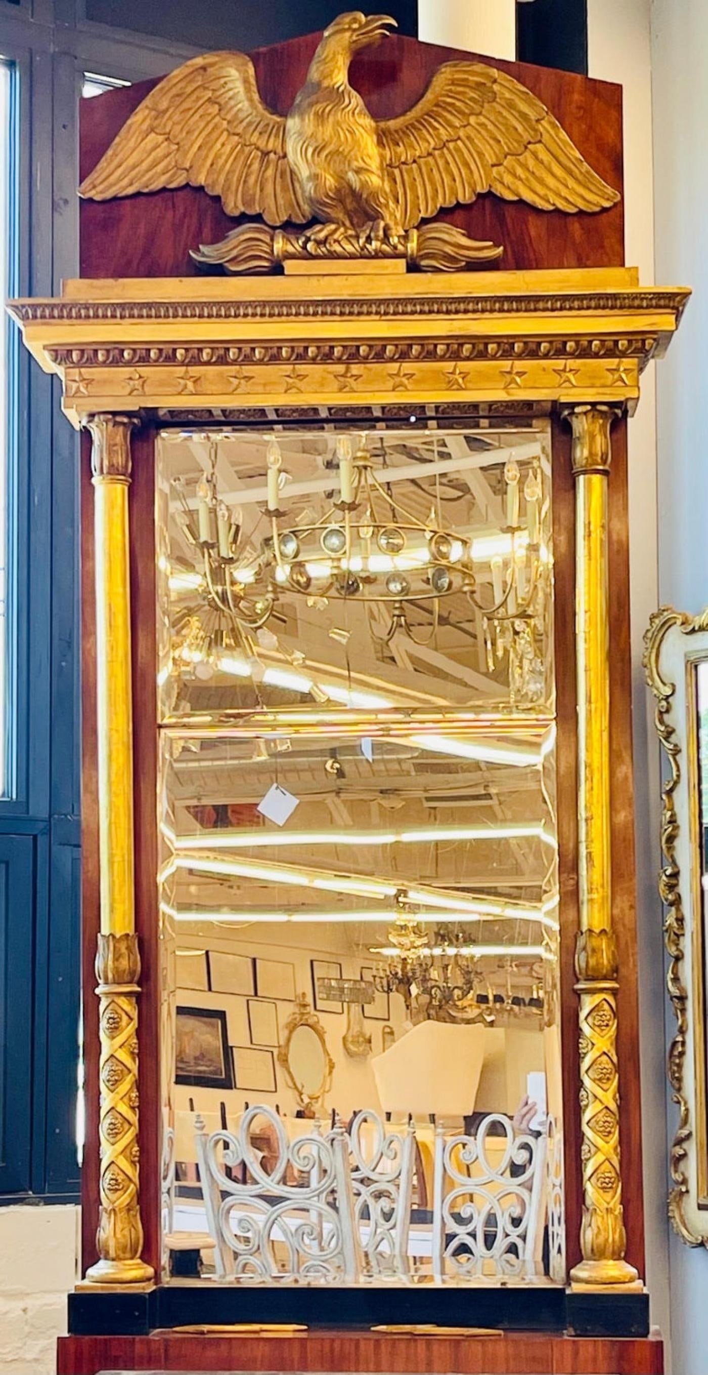 Carved Mahogany and Giltwood Neoclassical Console with Mirror by P.G Bylanders - 9