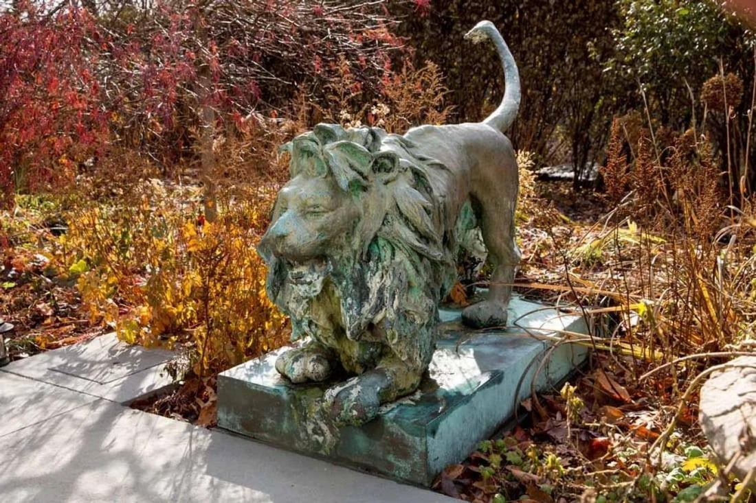 Lion Fountains, Lifesize Outdoor Statues, Patinated Bronze, England, 1860s - 13