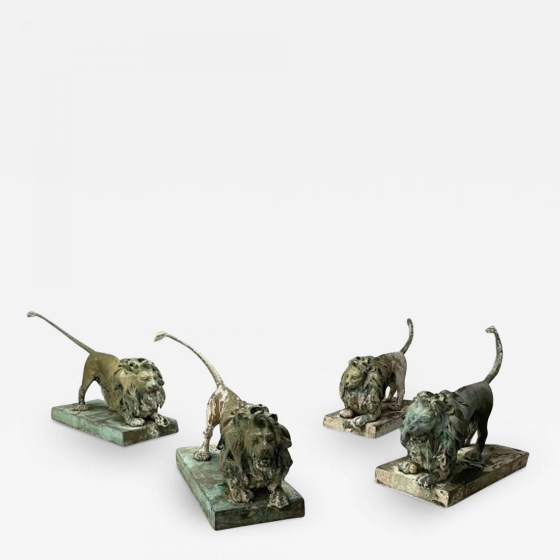 Lion Fountains, Lifesize Outdoor Statues, Patinated Bronze, England, 1860s (1 of 13)