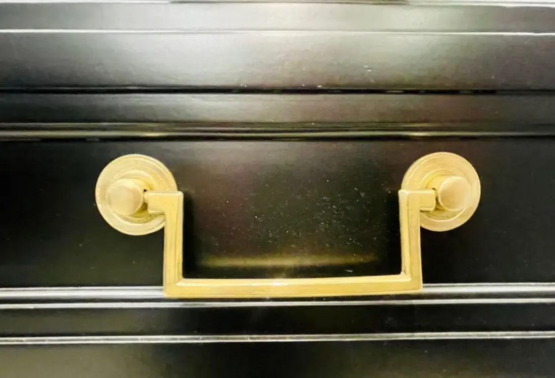 Hollywood Regency Jansen Style Ebony Desk, Writing Table, Louis XVI, Bronze - 11