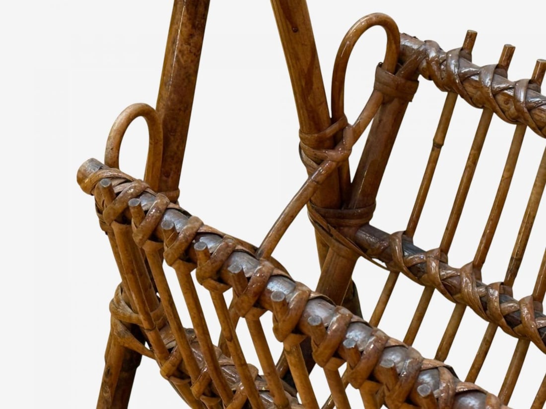 Italian Modern, Rattan, Bamboo, Cane, Magazine Rack, Italy, 1960s - 6