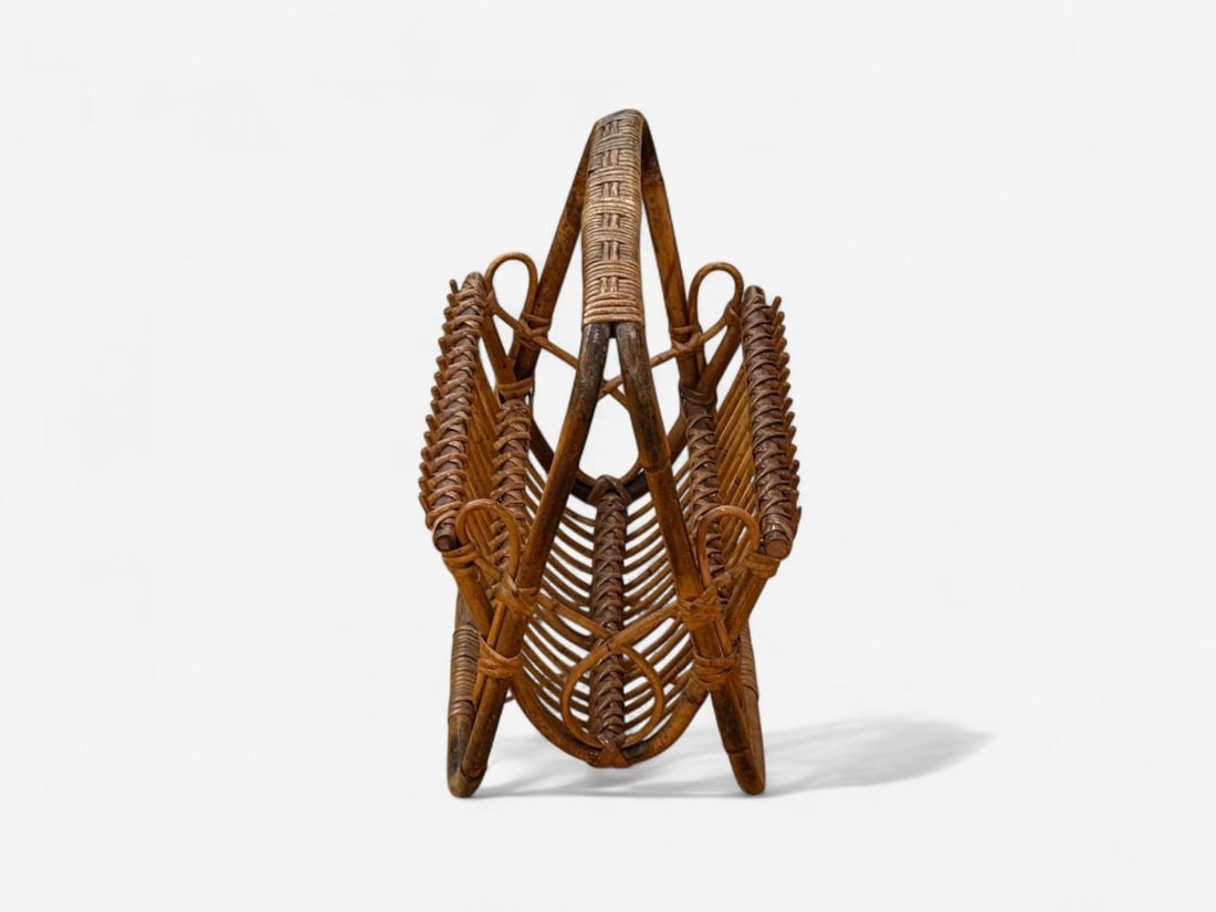 Italian Modern, Rattan, Bamboo, Cane, Magazine Rack, Italy, 1960s - 8