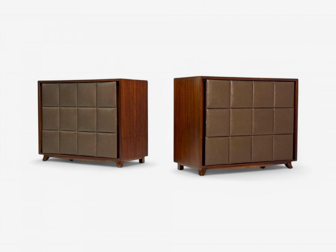 Gilbert Rohde, Mid-Century Modern, Dressers, Leather, Stained Wood, 1940s - 9