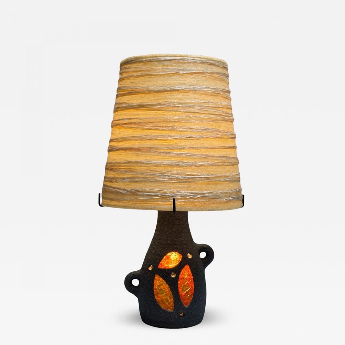 Accolay, Ceramic, Stained Glass, Spun Resin, Table Lamp, France, 1960s - 2