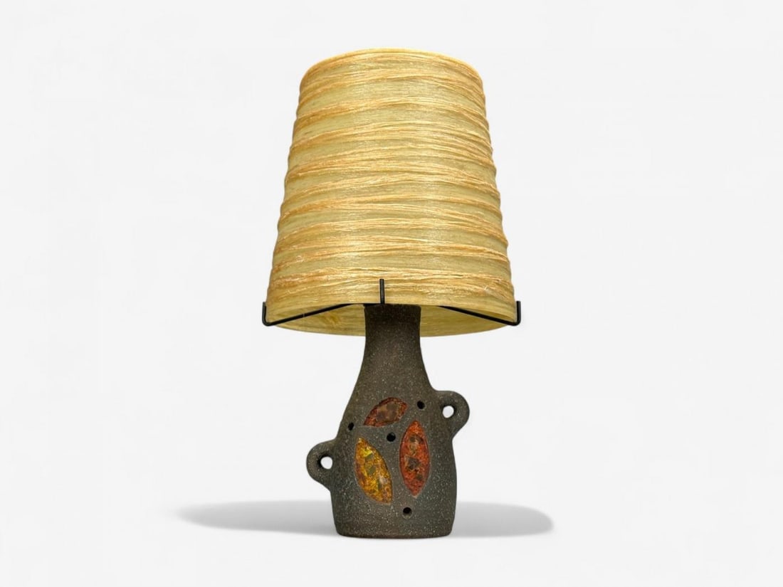 Accolay, Ceramic, Stained Glass, Spun Resin, Table Lamp, France, 1960s - 5