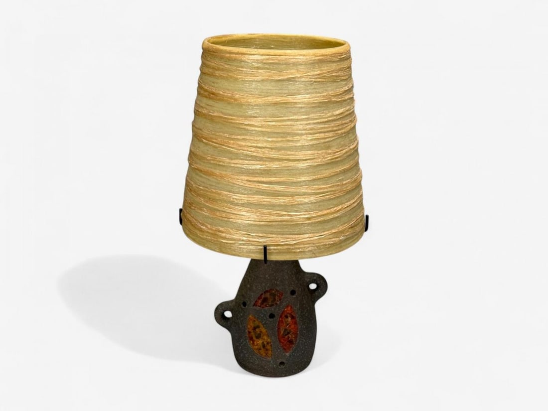 Accolay, Ceramic, Stained Glass, Spun Resin, Table Lamp, France, 1960s - 6