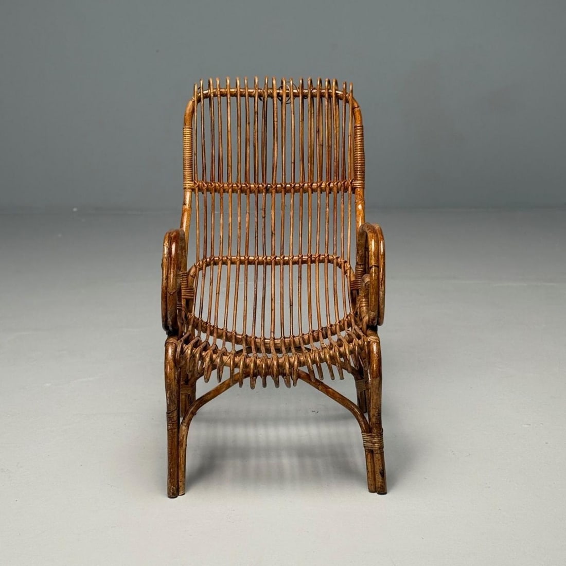 Italian Mid-Century Modern, Armchair, Rattan, Cane, Bamboo, Italy, 1960s - 7