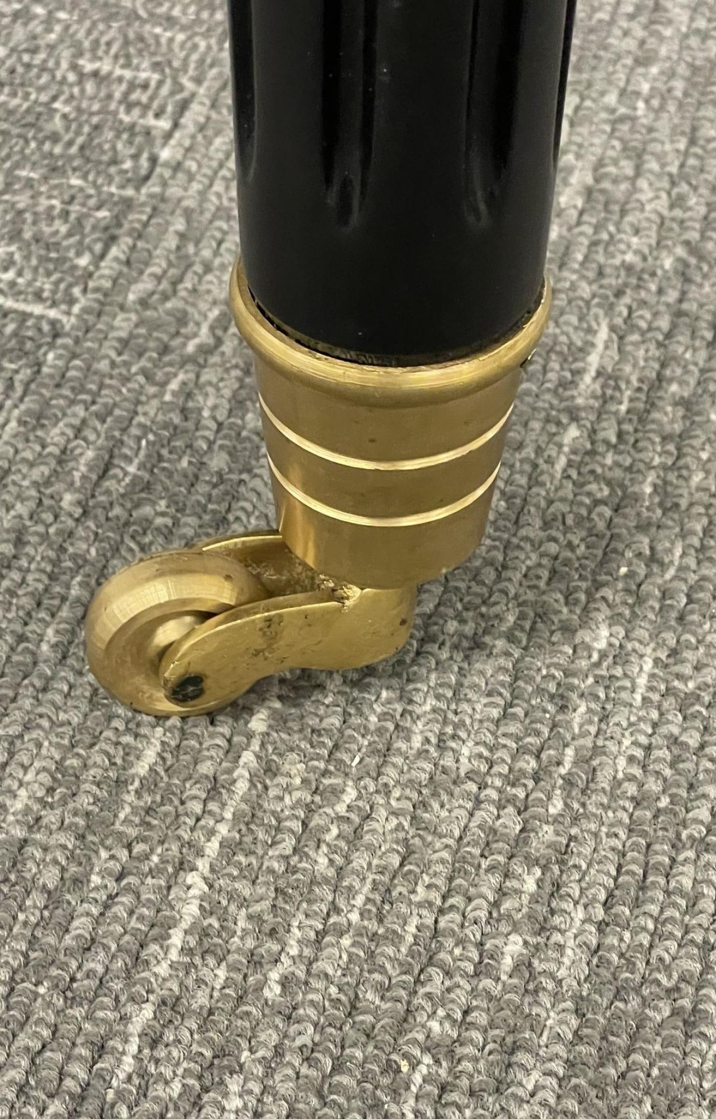 Dining Table, Louis XVI Maison Jansen Style, Black Lacquer, 15 Feet, Refinished - 9