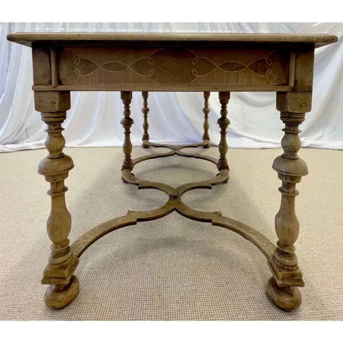 18/19 Century Gustavian Writing Table, Desk or Center Table, Bleached, Inlaid - 9