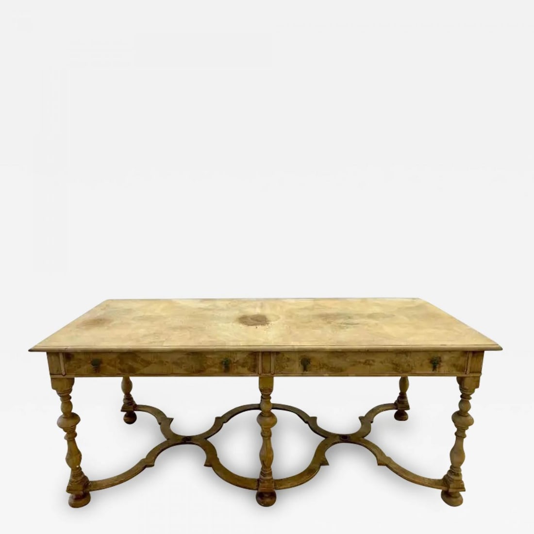 18/19 Century Gustavian Writing Table, Desk or Center Table, Bleached, Inlaid - 2