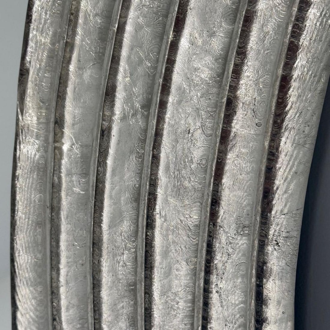 Modern Wavy Wall Mirror, Murano Glass, Silver Leaf, Brass, Italy, 21st C. - 7