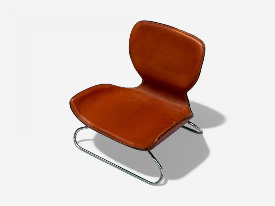 KOI, Modern, Cognac Leather, Nickel, K-3 Low Lounge Chairs, England, 2000s - 6