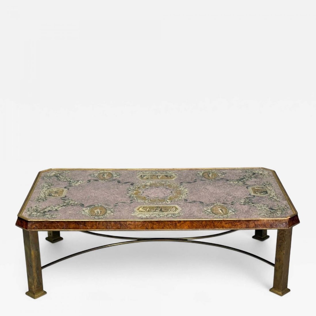 Italian Modern, Bronze, Burlwood, Monumental Coffee Table, Italy, 1940s (1 of 13)