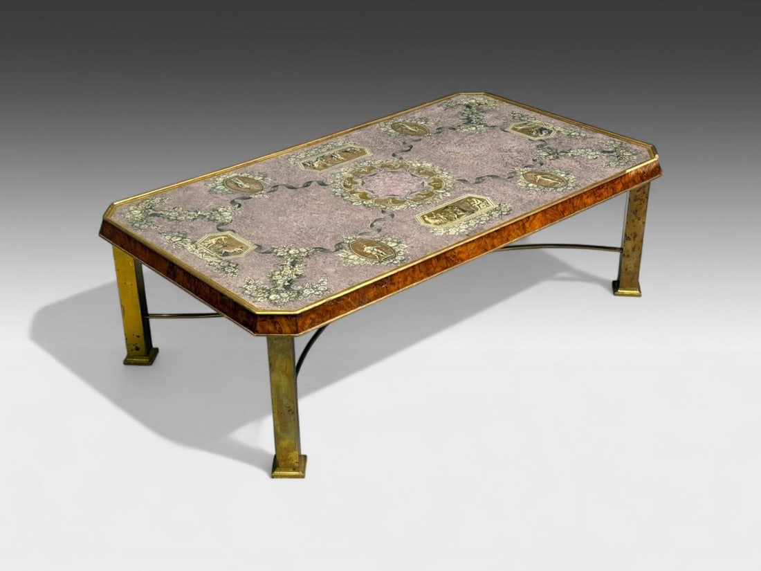 Italian Modern, Bronze, Burlwood, Monumental Coffee Table, Italy, 1940s - 3