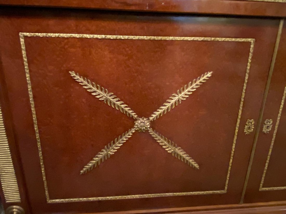 Pair Of Maison Jansen Russian Neoclassical Style Cabinets or Commodes Marble Top - 11