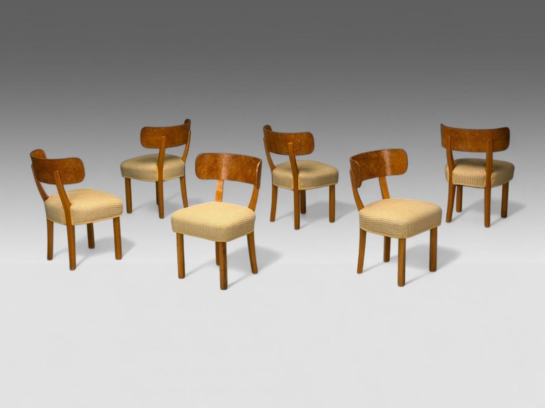 Axel Einar Hjorth, Nordiska Kompaniet, Birch, Rare Birka Chairs, Sweden, 1930s - 3