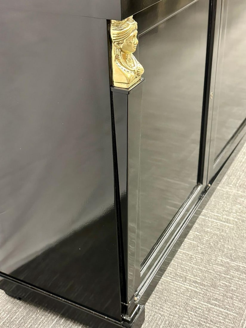 Hollywood Regency Sideboard / Credenza / Cabinet, Bronze Mounted, Empire Style - 10