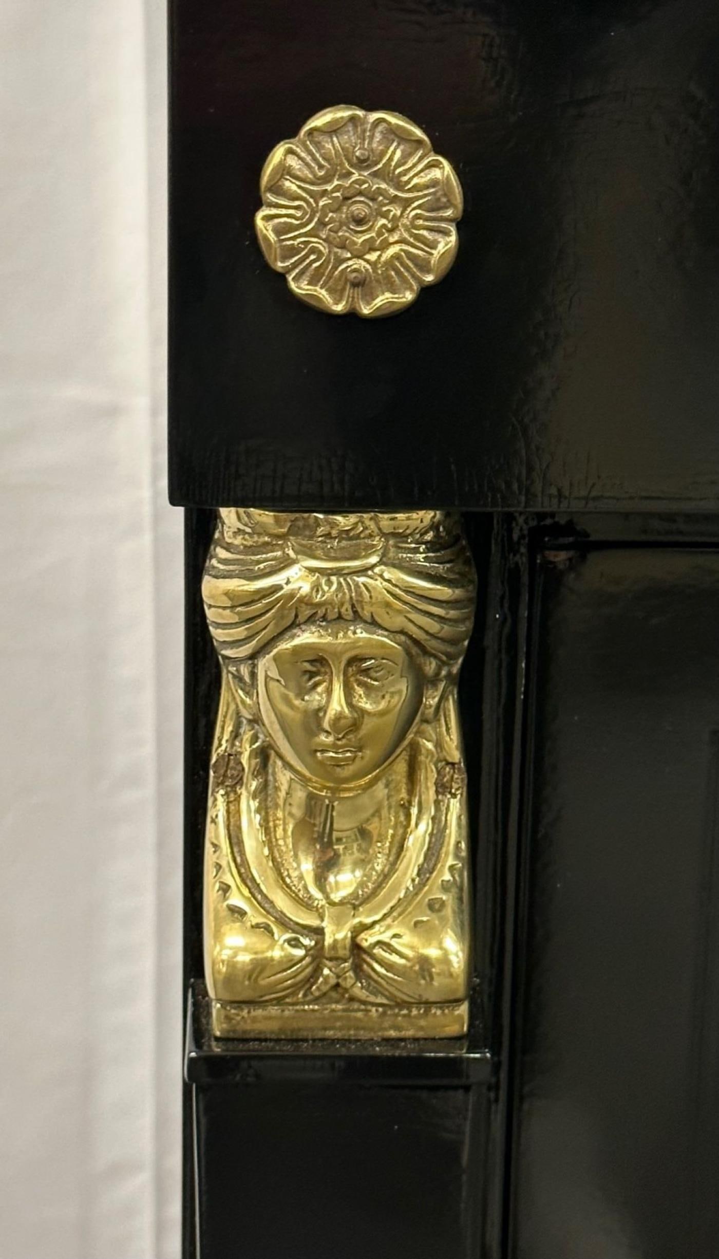 Hollywood Regency Sideboard / Credenza / Cabinet, Bronze Mounted, Empire Style - 6