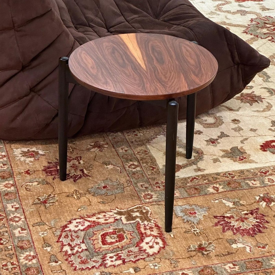 American Mid-Century Modern, Tripod Side Tables, Rosewood Veneer, Painted Wood - 6