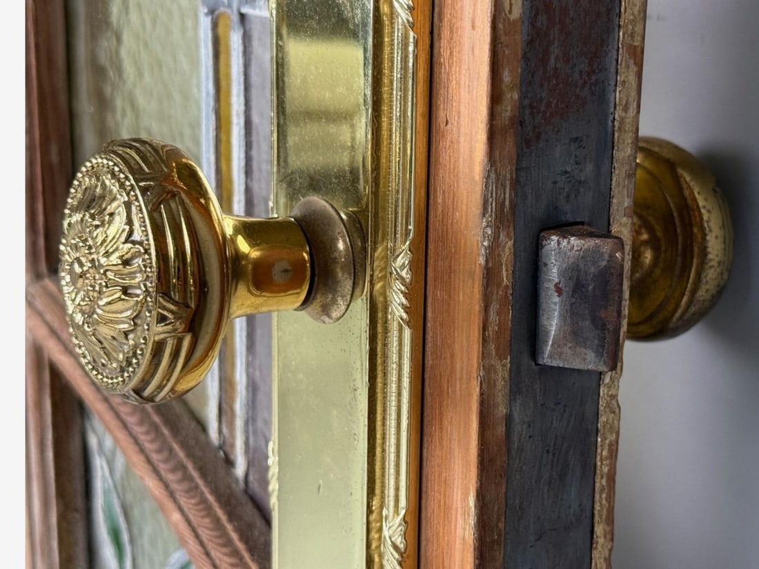 Neoclassical, Wood, Art Glass, Large Stained Glass Doors, Italy, 1930s - 13