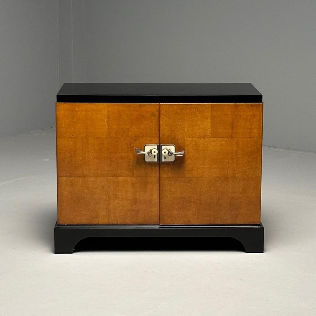 James Mont Style, Art Deco, Cabinet, Black Lacquer, Parquetry, France, 1930s - 3
