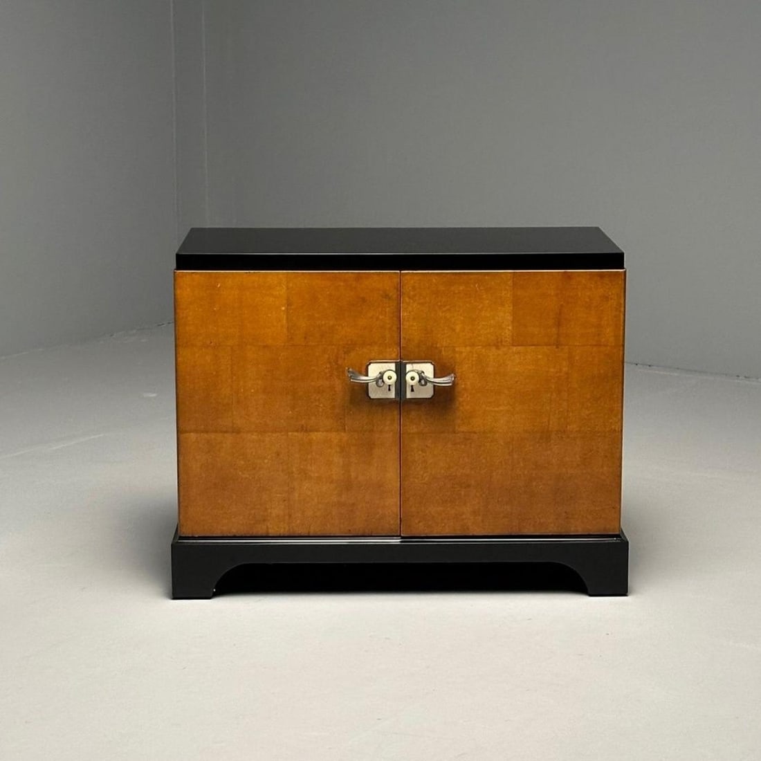James Mont Style, Art Deco, Cabinet, Black Lacquer, Parquetry, France, 1930s - 4