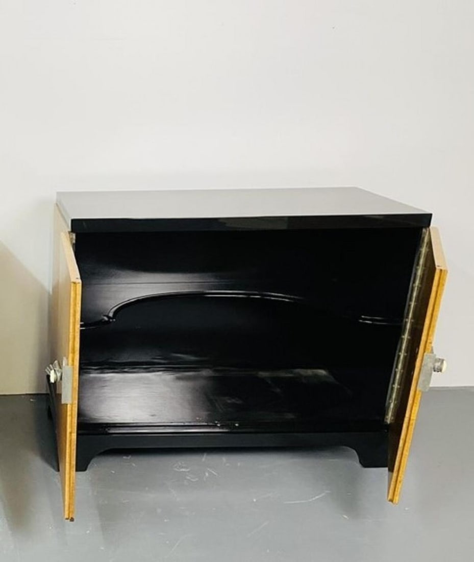James Mont Style, Art Deco, Cabinet, Black Lacquer, Parquetry, France, 1930s - 9