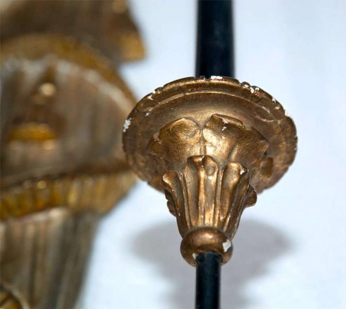 Pair of Dorothy Draper Style Gilded Wall Sconces - 7