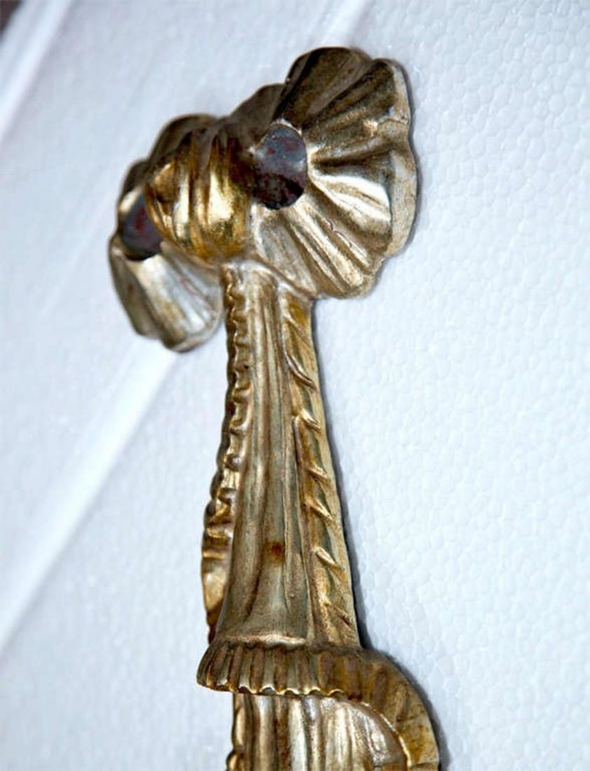 Pair of Dorothy Draper Style Gilded Wall Sconces - 9