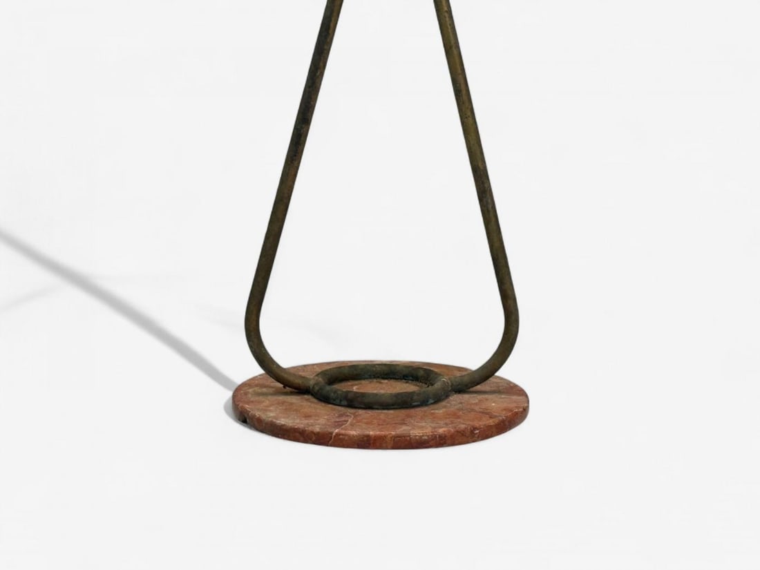 Italian Modern, Painted Enamel, Brass, Marble, Floor Lamp, Italy, 1940s - 11