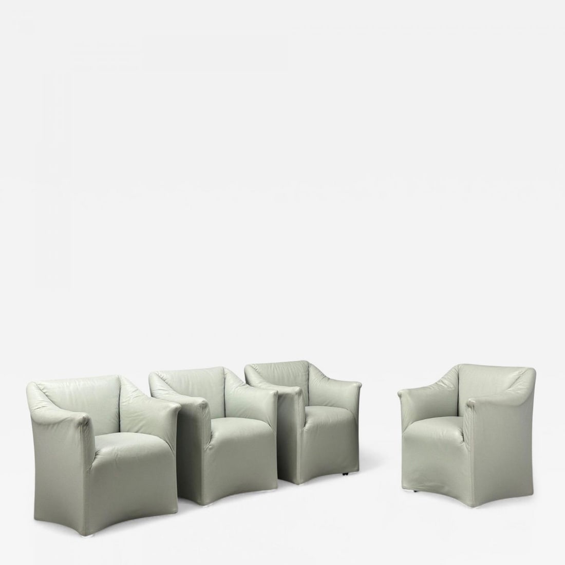 Mario Bellini, Italian Modern, Leather, Four Model 684 Armchairs, Italy, 1980s (1 of 13)