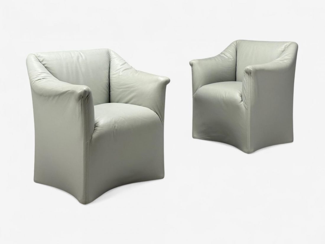 Mario Bellini, Italian Modern, Leather, Four Model 684 Armchairs, Italy, 1980s - 5