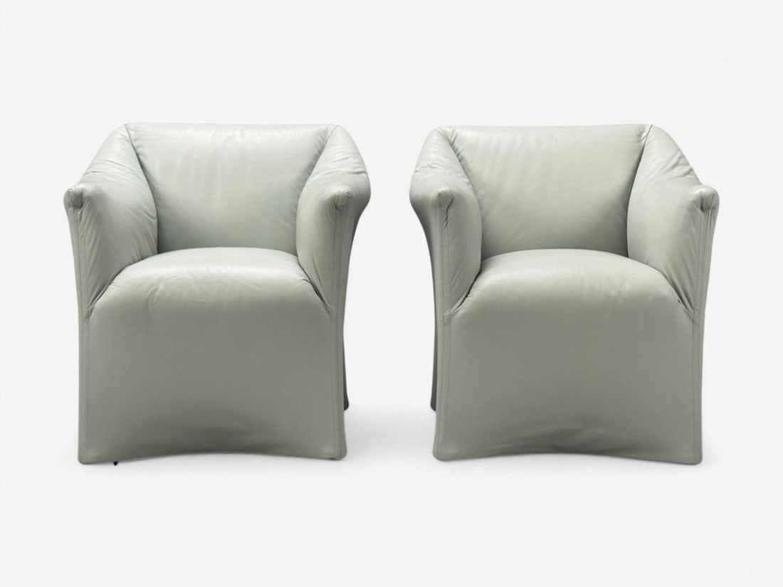 Mario Bellini, Italian Modern, Leather, Four Model 684 Armchairs, Italy, 1980s - 7