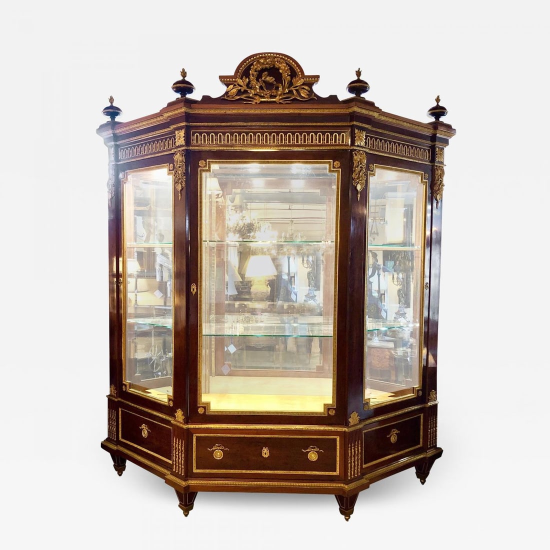 19th Century Mahogany Vitrine Armiore Cabinet by Guillaume Grohe (1 of 13)
